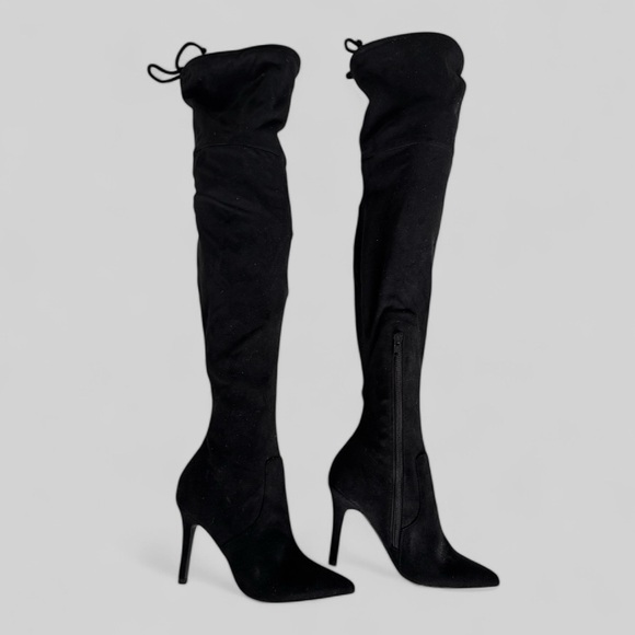 ALDO WOMEN'S ASTEILLE BLACK OVER THE KNEE STILETTO DRESS BOOTS SIZE 6 NEW - Picture 1 of 9